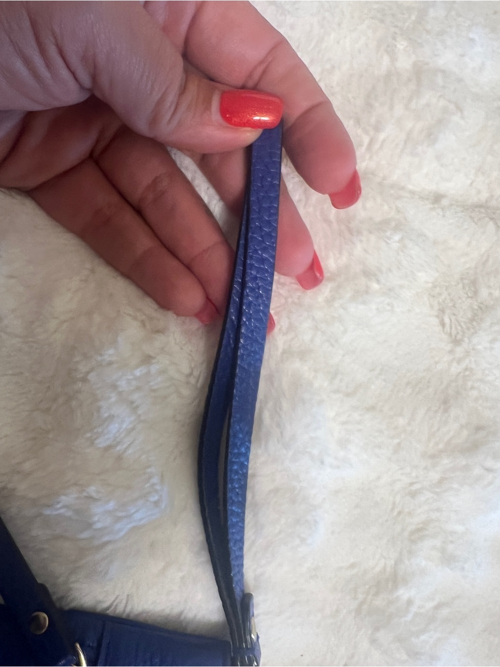 kate spade cobalt blue pebbled leather wristlet clutch - Picture 6 of 10